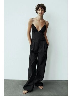 ZARA COMBINATION LONG NYLON JUMPSUIT Size Small